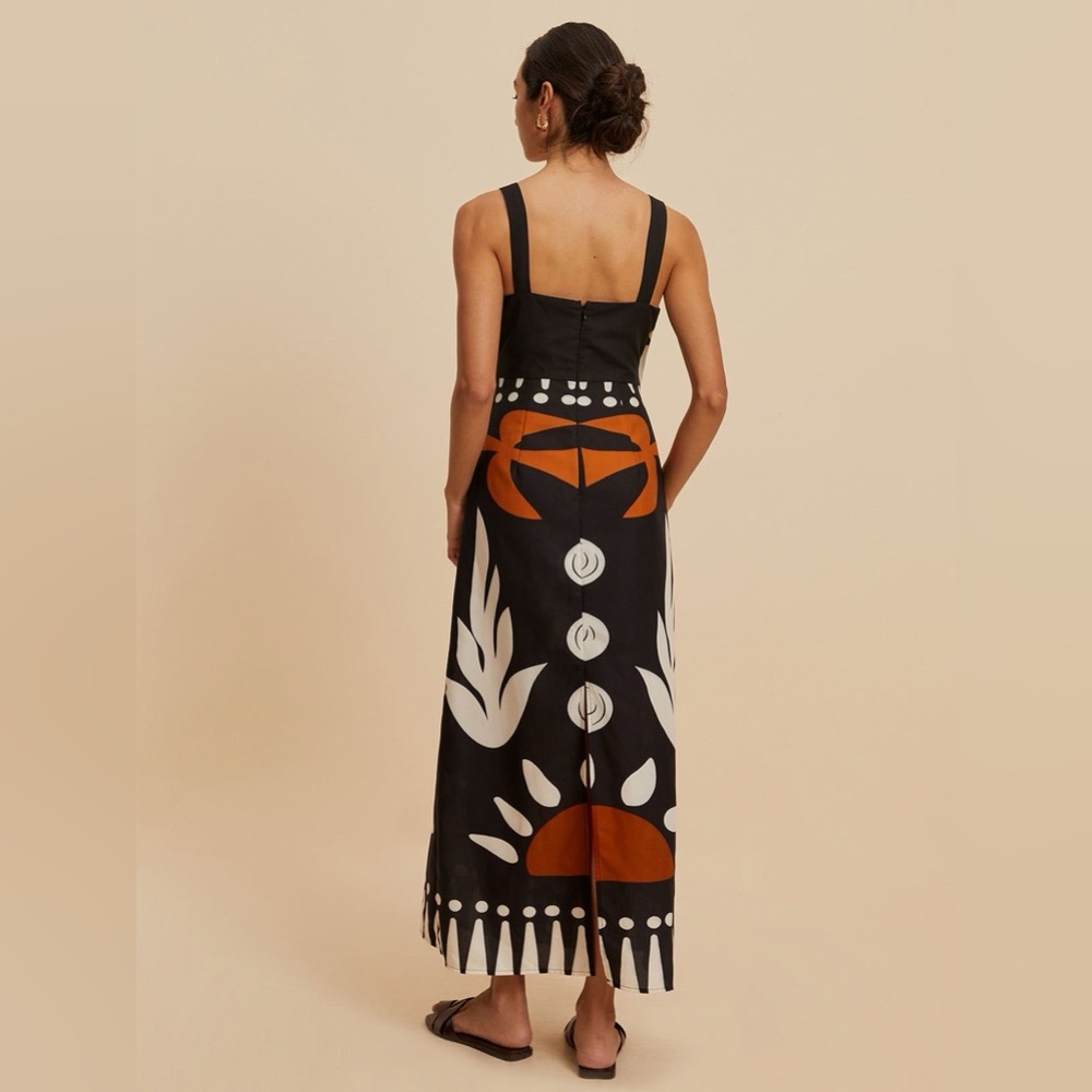 Commense Black, Rust & White Printed Maxi Dress - Picture 7 of 7